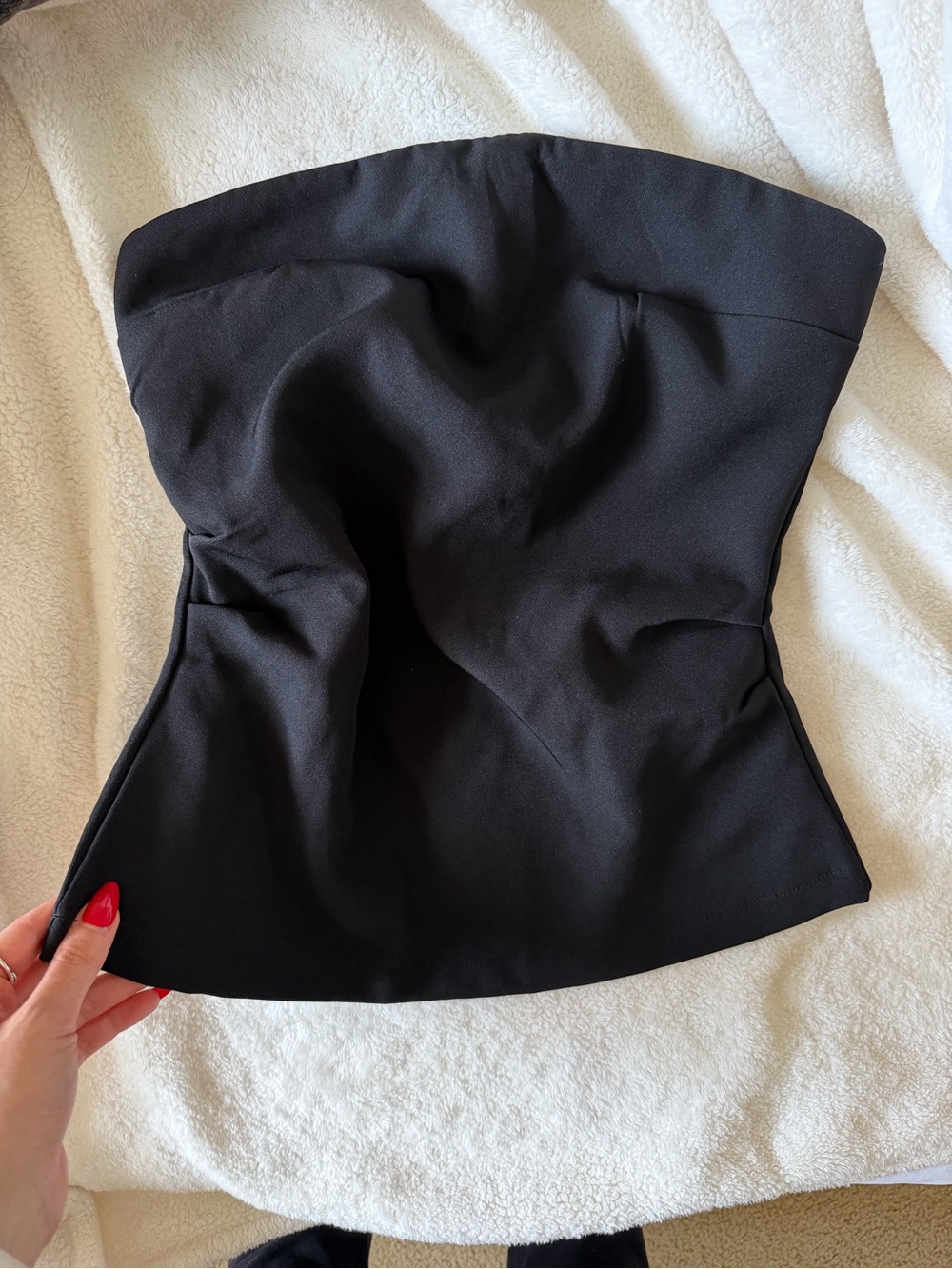 Strapless Black Bustier Top